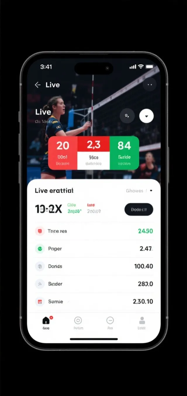 排球速递 APP 界面展示